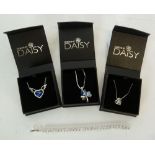 SIXTEEN SWAROVSKI-STYLE PASTE SET PENDANT NECKLACES, including heart, clover and other pattern