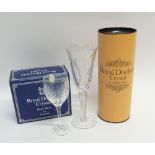 SET OF SIX WEBB CORBETT FOR ROYAL DOULTON LIMITED EDITION ROYAL COMMEMORATIVE CUT GLASS GOBLETS,