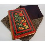 1960's COPY OF THE QUR'AN , with printed letter from The Shan of Iran, to the back, floral