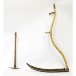 WESTERN SNATH CO. U.S.A. HAND FORGED LARGE TWO HANDLED SCYTHE, of traditional form with 33" (84cm)