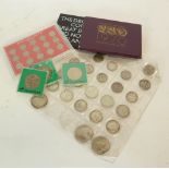 SELECTION OF MAINLY EARLY TWENTIETH CENTURY AND LATER SILVER AND COPPER COINAGE, including two
