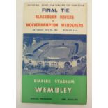 1959/60 FA CUP FINAL BLACKBURN ROVERS V WOLVERHAMPTON WANDERERS