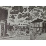 ROGER HAMPSON (1925 - 1996) LINOCUT 'Clearance Area, Accrington' signed, titled and numbered 4/6, in