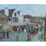 TOM DODSON ARTIST SIGNED COLOUR PRINT  'The Market Day' limited edition of 850 guild stamped and