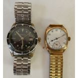 GENT'S SEAWATCH, STAINLESS STEEL CASED WATERPROOF CALENDAR WRIST WATCH, mechanical movement, AND A