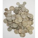 QUANITY OF PREDOMINANTLY PRE 1947 SILVER COINAGE, two shillings, shilling, sixpence, few Victorian