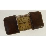 1930's MOVADO 'CHRONOMETRE ERMETO' .935 SILVER CASED POCKET OR HANDBAG WATCH, with retractable