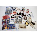 COLLECTION OF PREDOMINANTLY ROYAL MINT ELIZABETH II COMMEMORATIVE COINS, including; ECCB SILVER