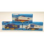 THREE CORGI MINT AND BOXED LIMITED EDITION VOLVO ARTICULATED CONTAINER LORRIES for UTC, Salvesen and
