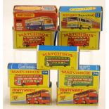 NINE MATCHBOX I-75 SERIES MINT AND BOXED DOUBLE DECKER BUSSES AND COACHES includes No 5d Routemaster