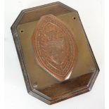 NINETEENTH CENTURY COPPER BAS RELIEF LOZENGE SHAPED SEAL, inscribed in the border 'The Seal of