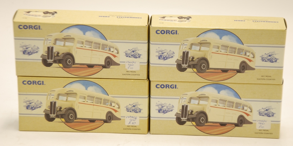 FOUR MINT AND BOXED CORGI COMMERICALS, LIMITED EDITIONS AEC REGAL SINGLE DECK BUSSES for Eastern - Image 2 of 4