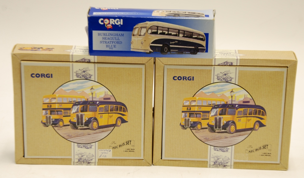 TWO MINT AND BOXED CORGI LIMITED EDITION SINGLE DECKER BUSES OR COACHES viz AEC Regal - Ledgard - Image 3 of 4