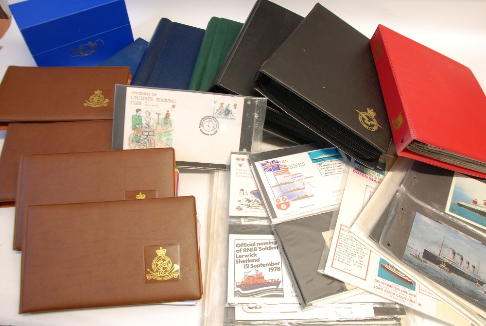 AN INTERESTING COLLECTION OF CONTENTS OF A LARGE BOX, noted of interest a COLLECTION MARITIME