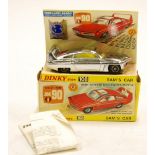 DINKY TOYS MINT AND BOXED SAM'S CAR FROM JOE 90 TV SERIES model No. 108 ith chrome body and lemon
