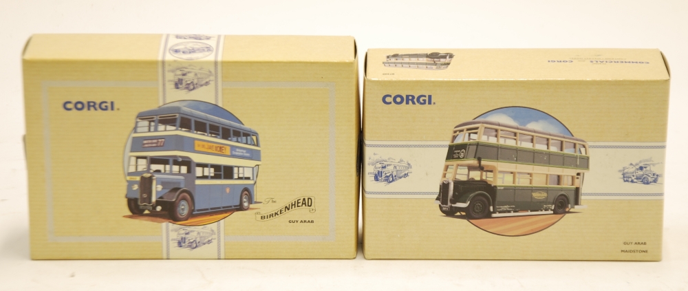 TWO MINT AND BOXED CORGI COMMERCIALS LIMITED EDITION DOUBLE DECKER BUSSES viz Guy Arab Birkenhead - Image 2 of 4