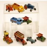 SIX UNBOXED LESNEY MATCHBOX 1-75 SERIES VEHICLES, to include: No. 60 Morris J2 pickup 'Builders