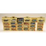 TWENTY FOUR MINT AND BOXED LLEDO PROMOTIONAL MODELS OF VINTAGE BUSES, COACHES AND VANS, various