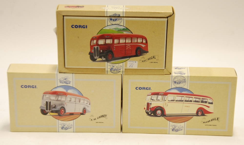 THREE MINT AND BOXED CORGI COMMERCIALS LIMITED EDITION SINGLE DECK BUSSES viz AEC Regal - Roslyn - Image 4 of 4