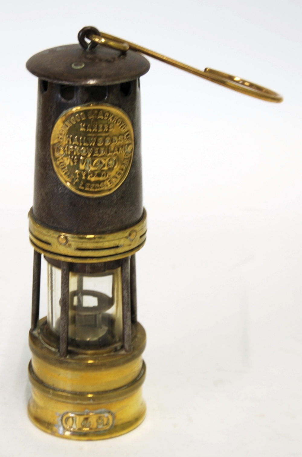HAILWOOD AND ACKROYD, LEEDS,  'HAILWOODS IMPROVED' MINERS SAFETY LAMP, type 01 numbered 149, 11" (
