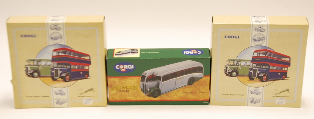 TWO MINT AND BOXED CORGI LIMITED EDITION TWO VEHICLE EAST LANCASHIRE BUS AND COACH SETS viz Guy Arab - Image 2 of 4