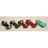 FOUR DINKY TOY RACING CARS, viz 23F Alfa Romeo, 23N Maserati, 233 Cooper Bristol, 23H Ferrari and