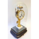 HATTON, LATE 19TH CENTURY FRENCH ENGRAVED ORMOLU PILLAR CLOCK, the 3 1/2" enamelled roman dial