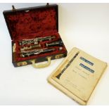 BOOSEY AND HAWKES 'REGENT' FOUR PIECE CLARINET, in case WITH ACCESSORIES and a  SELECTION OF MUSIC