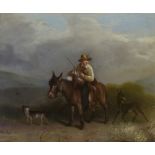JOHN H. THOMPSON (nineteenth century) OIL PAINTING ON MILLBOARD 'From the Moors', a man on a