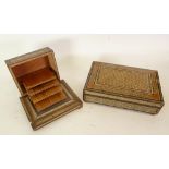 TWENTIETH CENTURY CAIRO WORK MUSICAL JEWELLERY BOX with traditional intricate mosaic inlay of