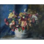 GEORG RUETER (1875-1966) OIL PAINTING ON CANVAS  Flowers in a vase  Signed top right,  inscribed