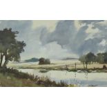 C.J. CALLON (Haydock)  WATERCOLOUR DRAWING  'Lancashire Canal' Signed lower right and labelled verso