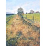 ALBERT GRICE (Oldham)  OIL PAINTING ON BOARD 'Long Grass, Lark Hill' Signed and dated 2000 24" x 18"