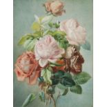 C.F. HURTON (Nineteenth century) WATERCOLOUR DRAWING  Still life of full blown roses  Signed lower