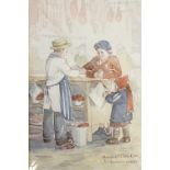 MARGARET CLARKSON WATERCOLOUR DRAWING  'Weekly Ration'  signed and titled lower right  9" x 6" (23cm