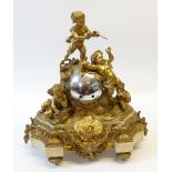 ROLLIN, PARIS, IMPRESSIVE LATE NINETEENTH CENTURY FRENCH ORMOLU, WHITE VEINED MARBLE AND SILVERED
