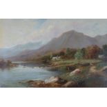 NORMAN (LATE 19TH CENTURY) OIL PAINTING ON CANVAS 'Church Pond, Betwsy - Coed' Signed lower left,