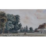 PETER DE WINT (1784-1849) WATERCOLOUR DRAWING 'Chingford, Essex' Farm scene with farm buildings,