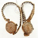 LADY'S ROTARY 9CT GOLD CASED WRIST WATCH, 15 jewel movement, AND A LADY'S ACCURIST 9CT GOLD WRIST