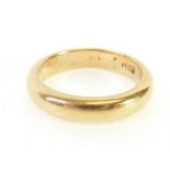 GOLD BAND RING, stamped 18ct, 5.8g