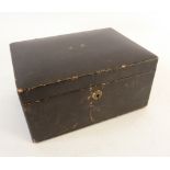 *FINE QUALITY EARLY TWENTIETH CENTURY BLACK MOROCCO JEWELLERY BOX, stamped in gilt P & F. Schafer,