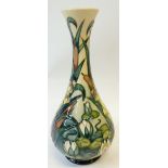 MODERN MOORCROFT 'LAMIA' PATTERN TUBE LINED POTTERY VASE, of slender, footed baluster with tall