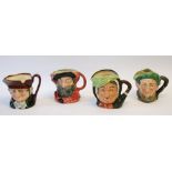 FOUR ROYAL DOULTON CHARACTER JUGS, comprising; 'Sairey Gamp', 'Sir John Falstaff', 'Auld Mac',