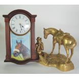 DANBURY MINT 'RED RUM' BATTERY OPERATED QUARTZ WALL CLOCK, in gilt lined 'Mahogany' case, TOGETHER