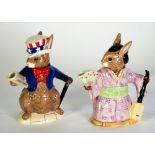 TWO ROYAL DOULTON LIMITED EDITION 'BUNNYKINS TEAPOTS OF THE WORLD', COMPRISING, U.S.A. PRESIDENT (