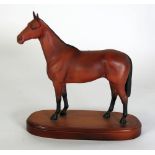 'ARKLE' ROYAL DOULTON BAY MATT CHINA MODEL OF A HORSE  on a wooden plinth, lacks name tag, DA15, 11"