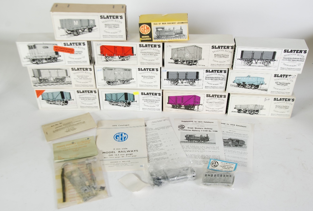 THIRTEEN SLATERS UNMADE '0' GAUGE WAGON KITS by Slaters Plasticard Ltd - Matlock, Derbyshire