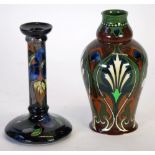 SHELLEY LATE FOLEY 'INTARSIO' POTTERY VASE, in the Art Nouveau style, decorated in colours with