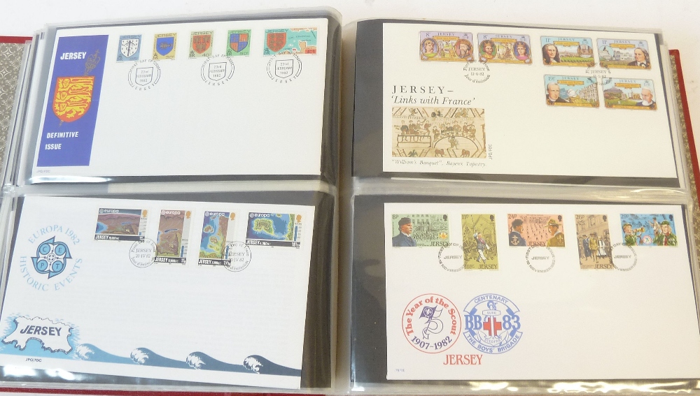 RING BINDER CONTAINING COLLECTION OF CHANNEL ISLANDS FIRST DAY COVERS 175 pieces in total circa