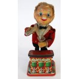 TN, JAPAN, BATTERY POWERED TINPLATE AND FABRIC BARTENDER TOY AUTOMATON, depicted dispensing